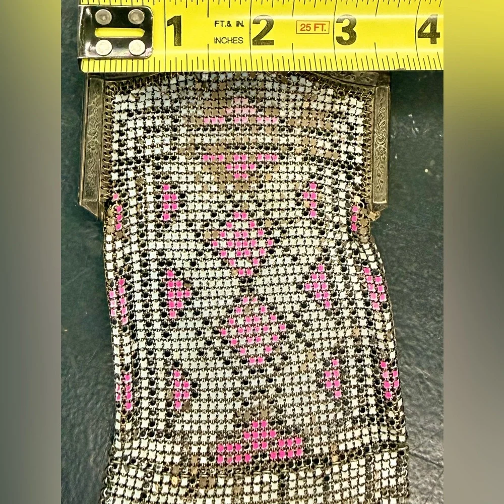 Whiting & Davis Antique Mesh Bag Flapper Purse 1920s Fringe Marked